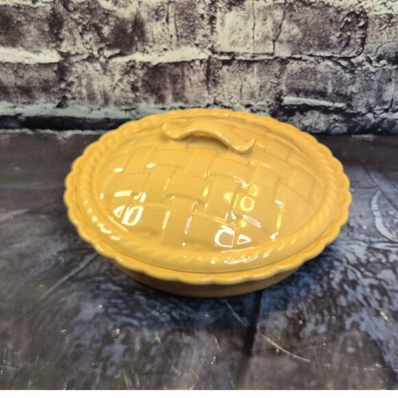 Vintage Ceramic Pied Dish Holder basket-weave lid - Picture 2 of 6